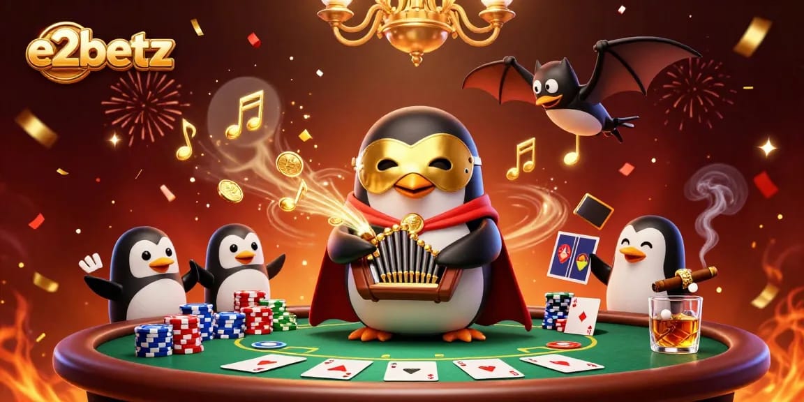 Engage with e2betz at the vibrant casino scene showcasing poker excitement and captivating elements.