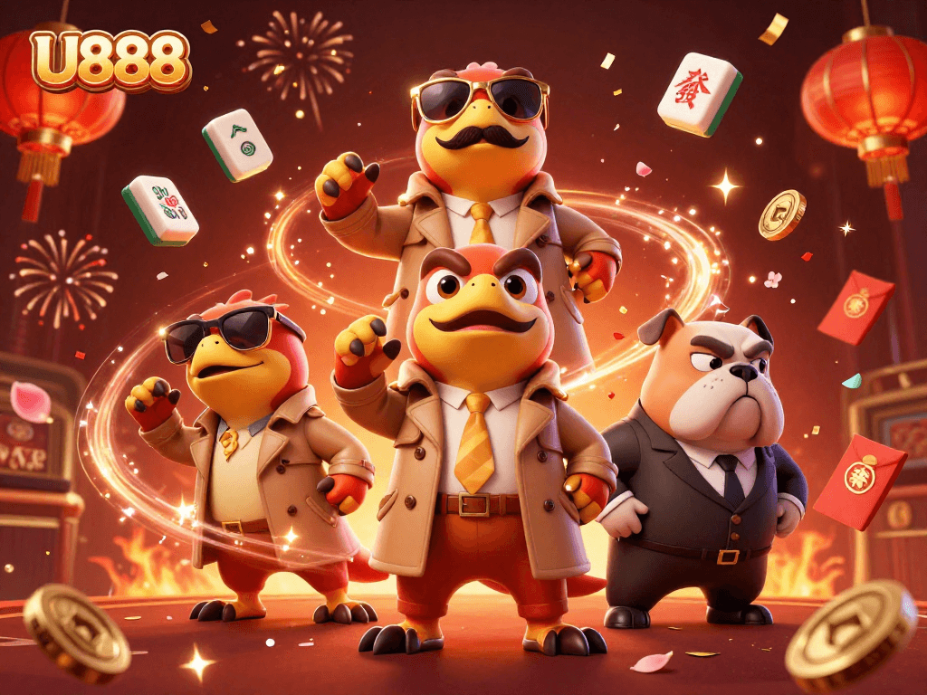 U888 raptors sneak into VIP casino with glitzy elements and festive atmosphere.