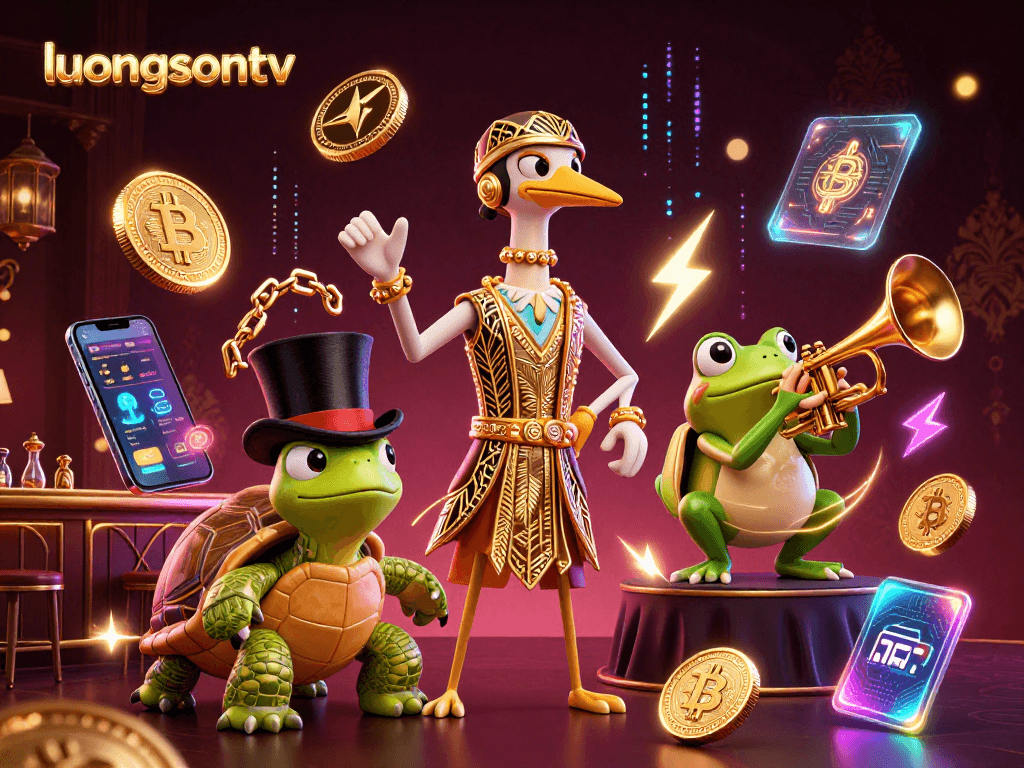 Experience seamless gaming with luongsontv, featuring vibrant 3D characters and dynamic casino elements.
