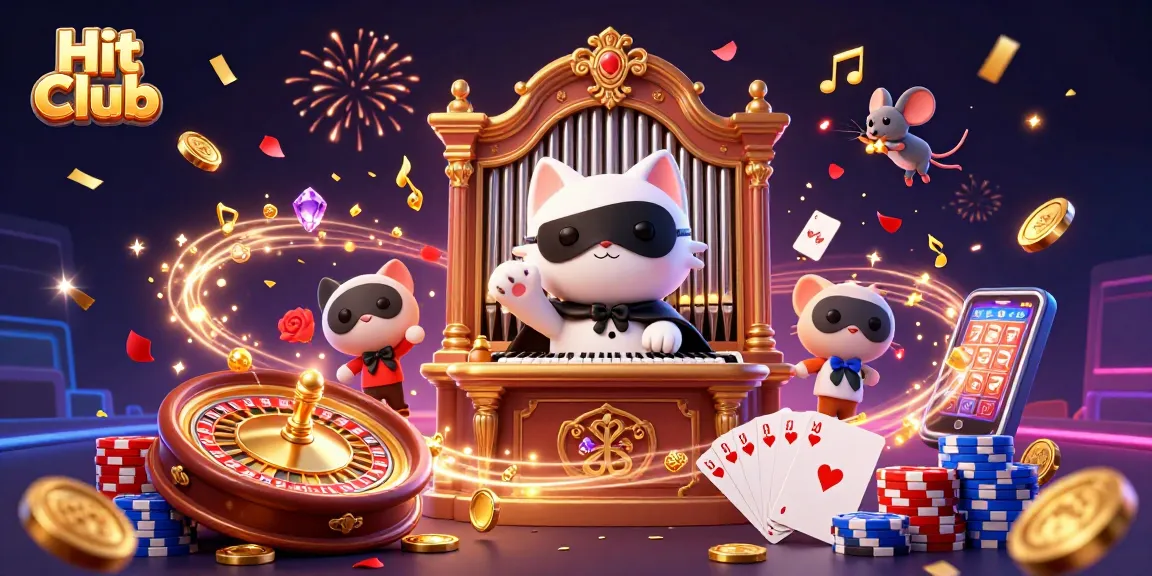 Experience the thrill of Hit Club with dazzling casino action, featuring games and acrobatics.