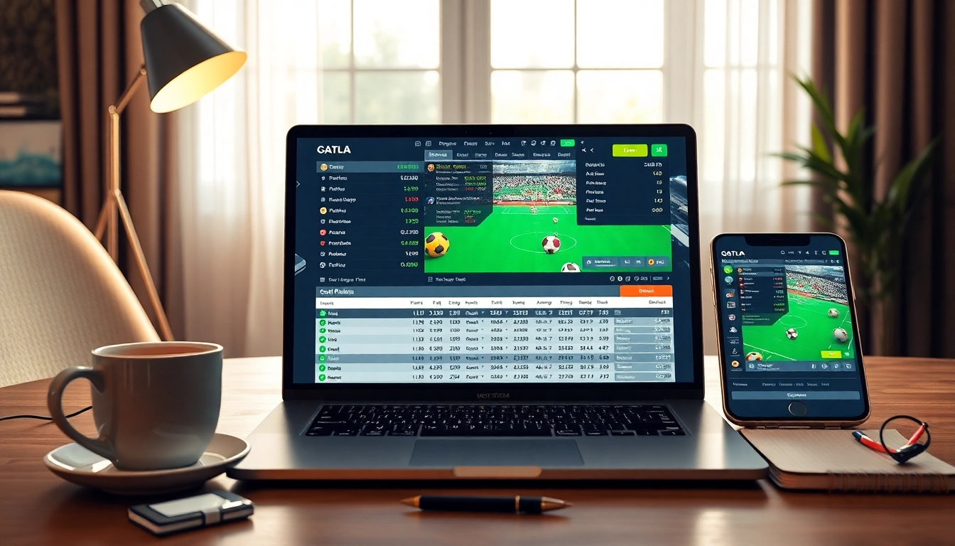 Explore the vibrant online gambling interface on https://goal123.work/ showcasing a professional home office setting.