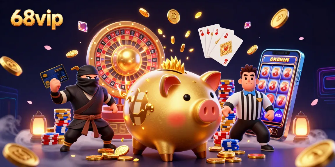 Experience thrilling wins with 68vip as golden coins and vibrant games come alive!