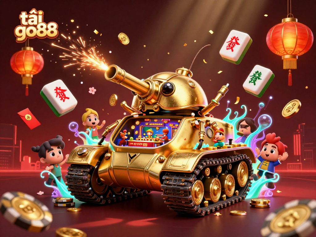 Engage with the thrill of tải go88 as a massive golden beetle tank reveals a bustling casino inside.