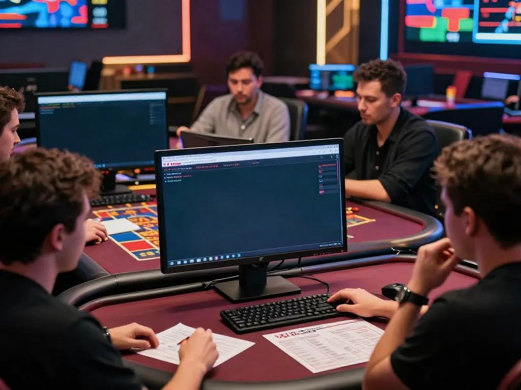 Engaging scene of online betting with the 78win link chính thức displayed on a computer, showcasing sports and casino games in a modern gaming room.