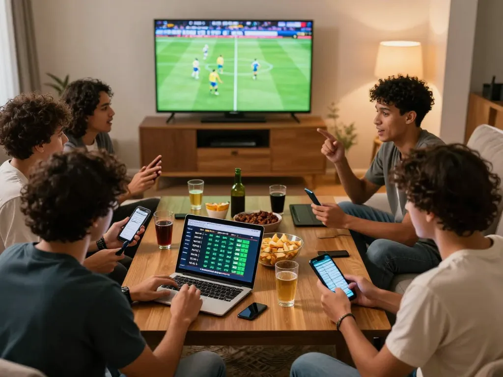 Soi kèo Brazil enhances the excitement of sports betting among friends enjoying a thrilling match.