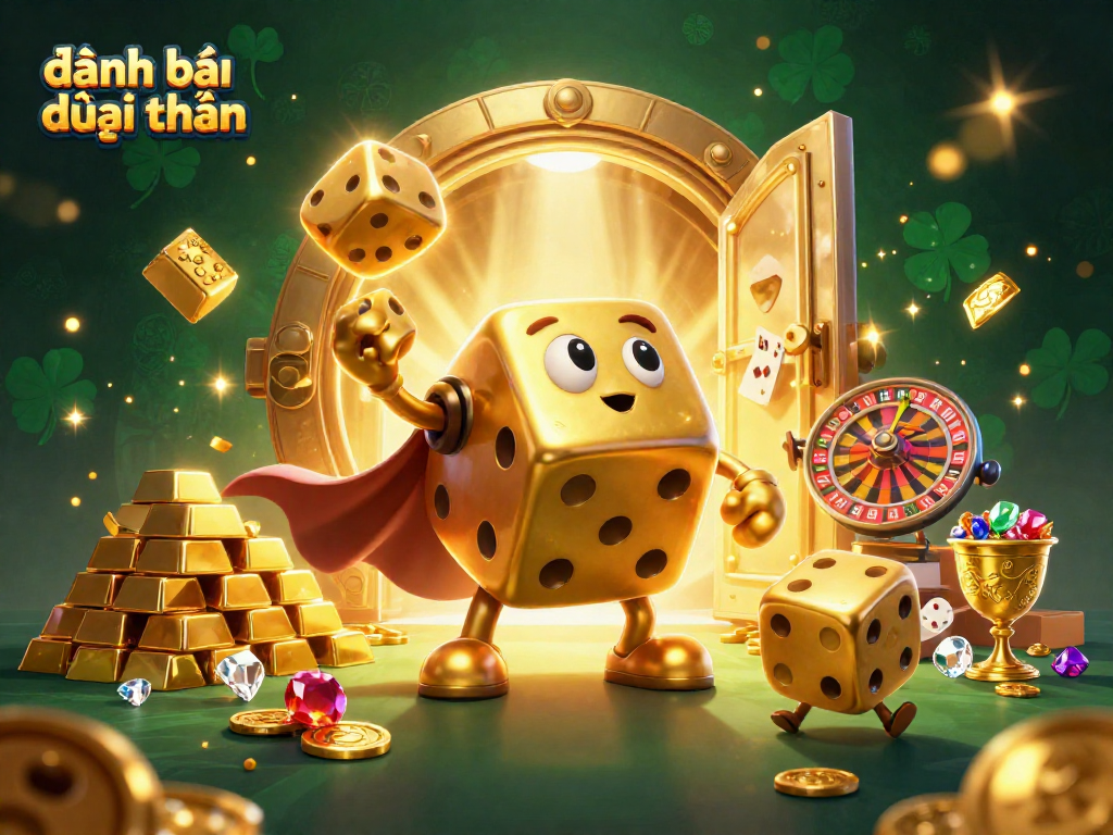 Engage in exciting đánh bài đổi thưởng with dynamic 3D cartoon characters set in a rich casino environment.