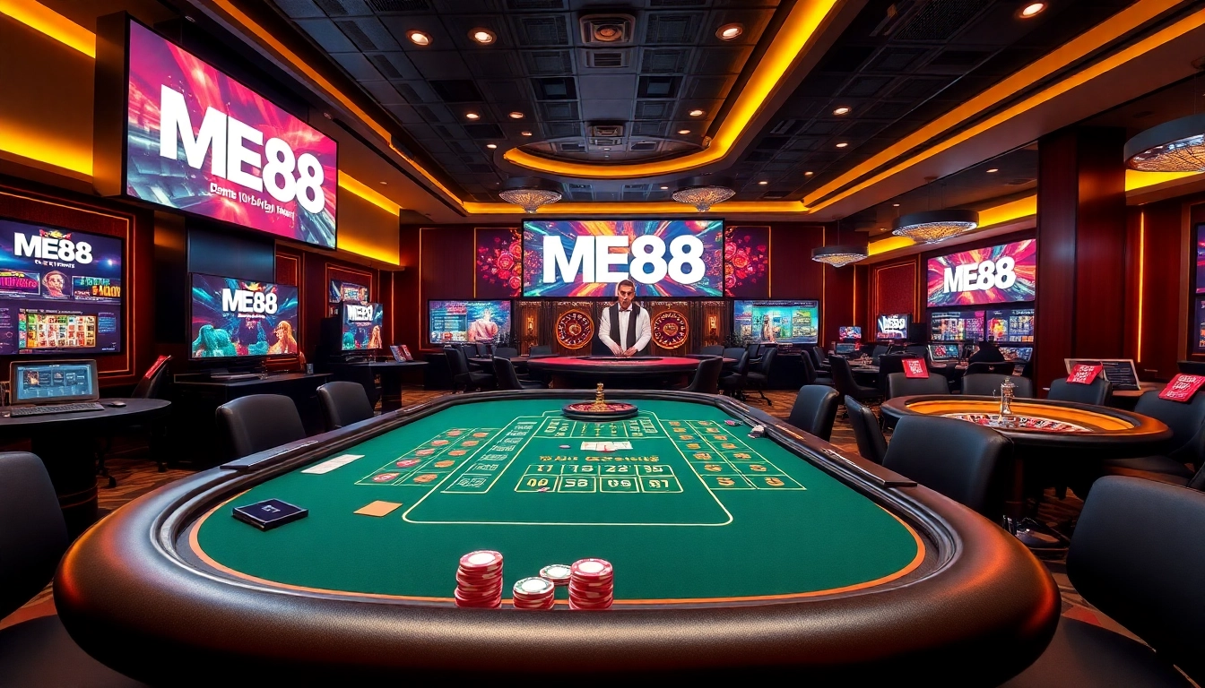 Experience the thrilling atmosphere of nhà cái me88 with professional dealers and vibrant casino visuals.