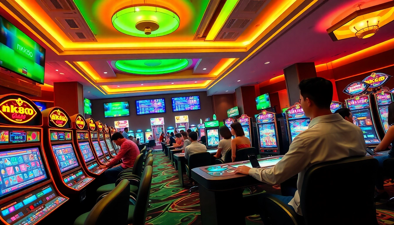Experience the dynamic world of nk88 online gaming with players enjoying thrilling games in a modern setup.