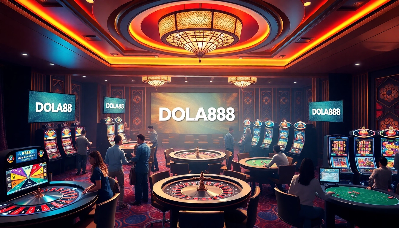 Players enjoying vibrant casino games at https://dola88vn.com/ showcasing thrilling gambling experiences.