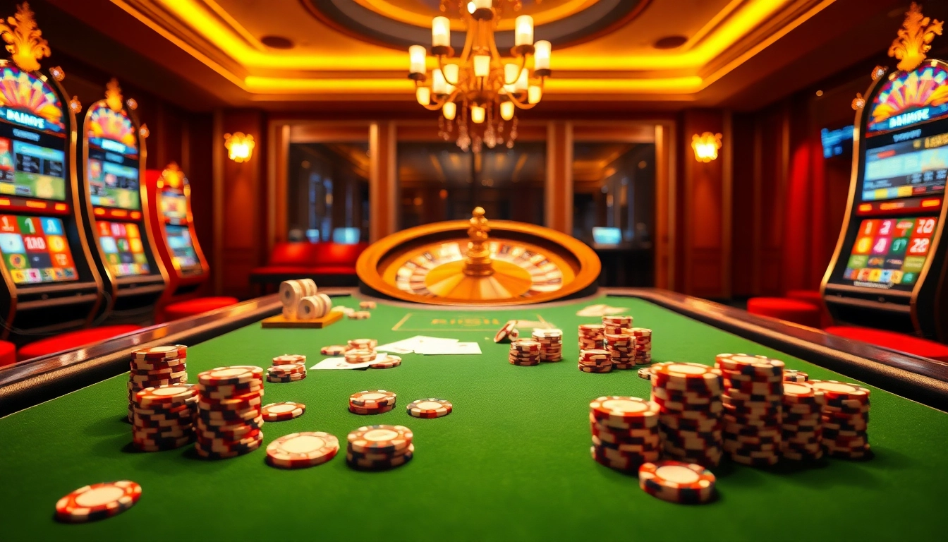 Experience the excitement of dynamic gaming at https://8kbet3.com/, featuring luxurious casino tables and vibrant slot machines.