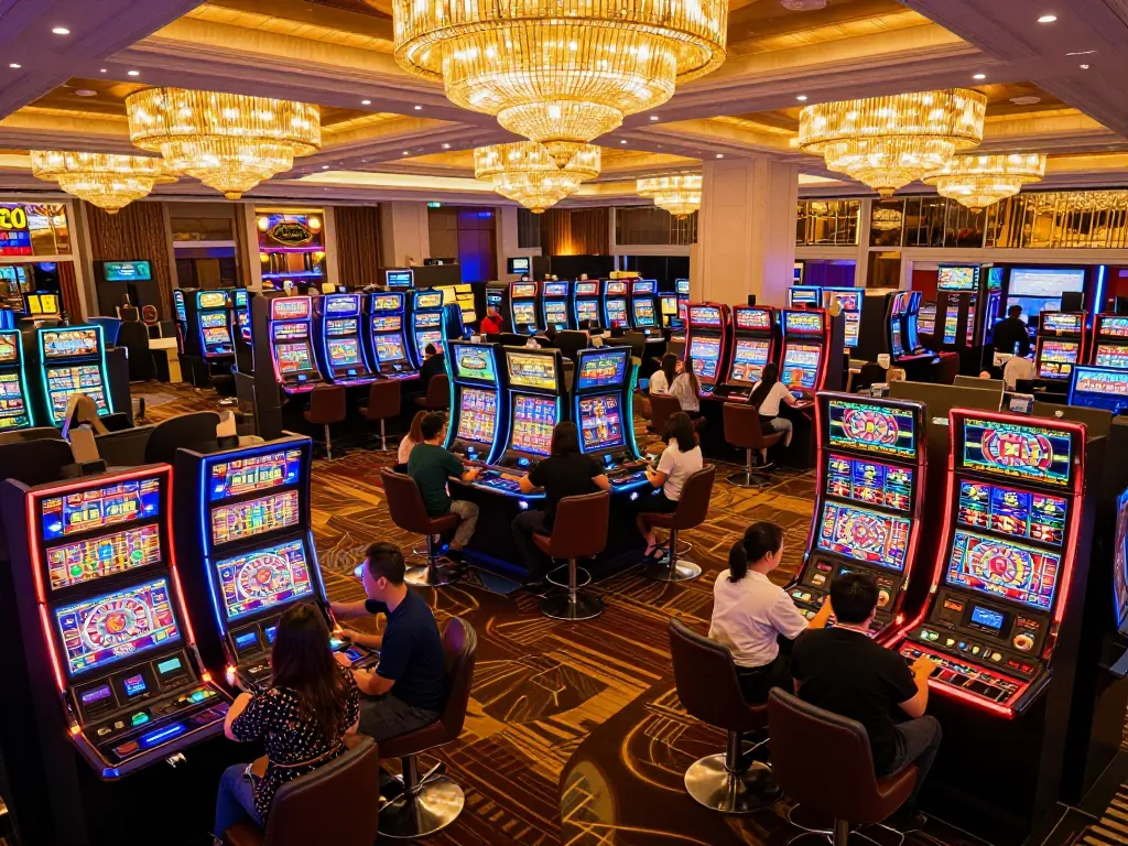 Engage in the excitement of Jdclub9vip casino with vibrant slot machines and roulette tables