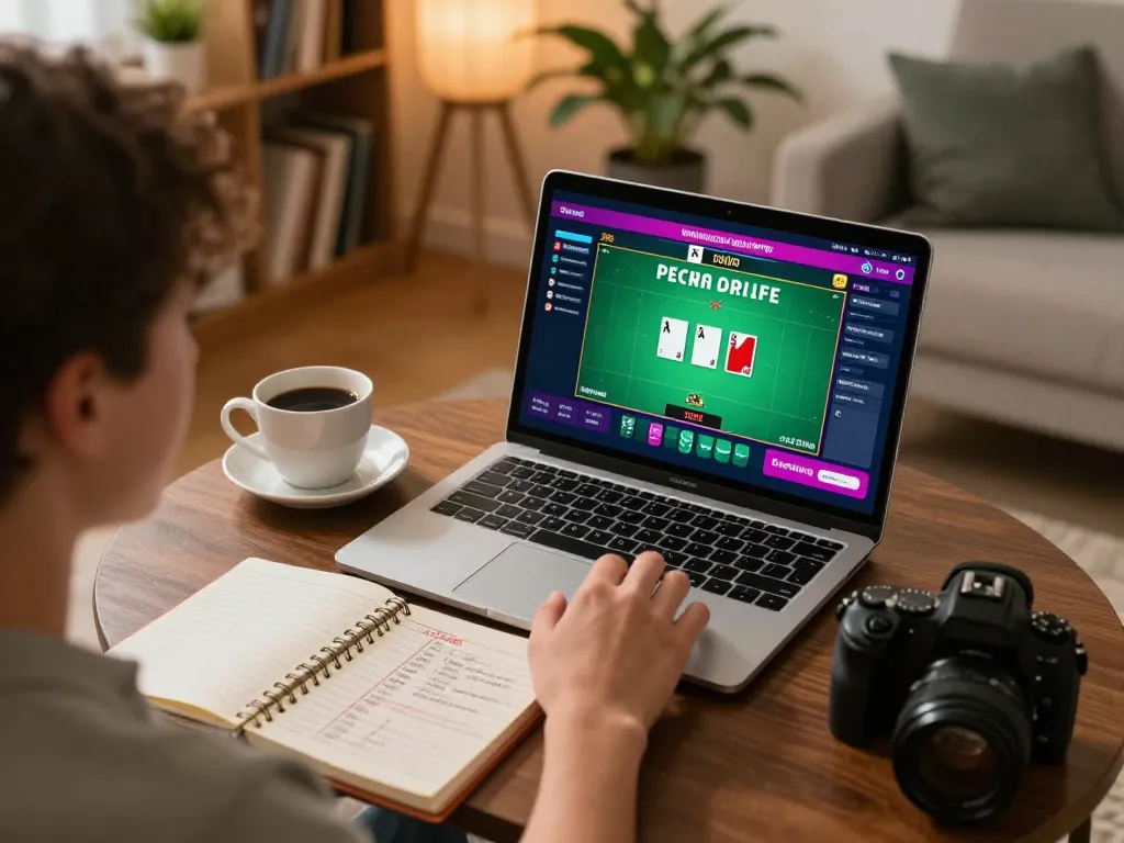 Engaging online poker session at home with mm88 showcasing strategies and cozy setting.