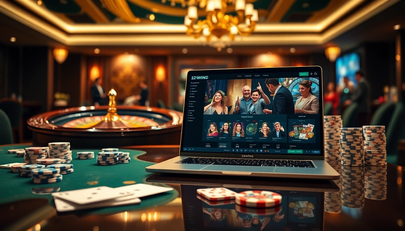 Experience high-stakes excitement at 32 WIN with a vibrant casino scene full of action.