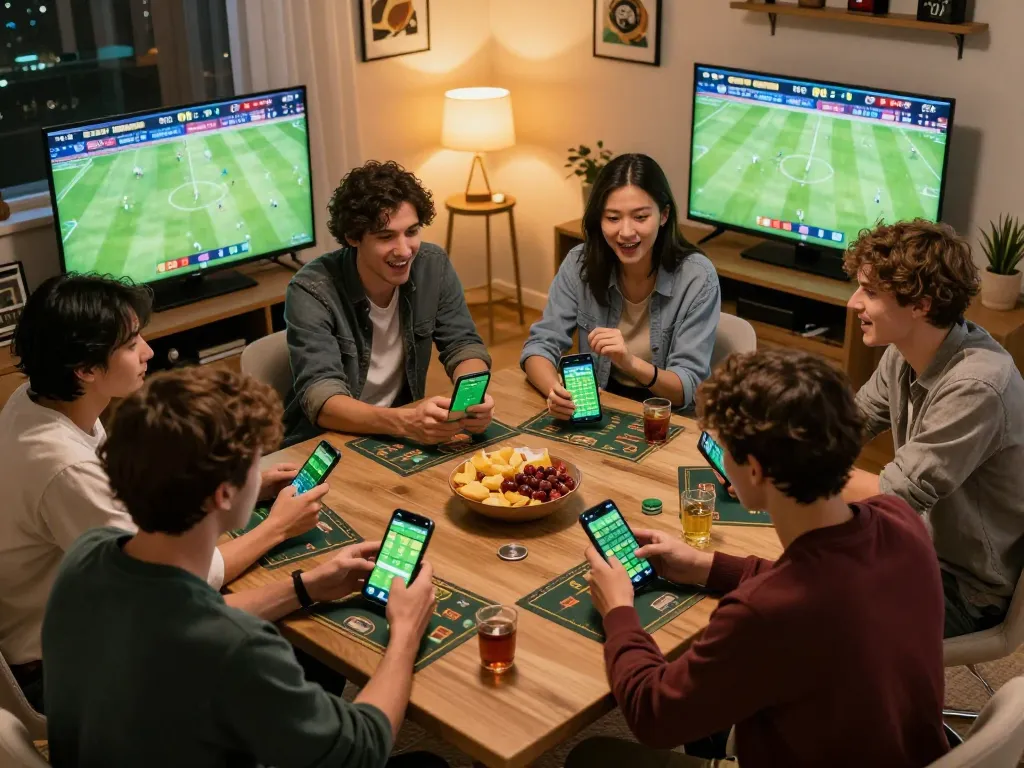 Engaging in live sports betting on multiple screens with the latest 7m odds and updates.