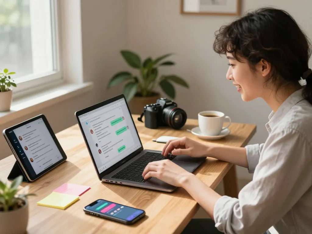 Engaging conversation with spicy chat ai in a cozy home office setting.