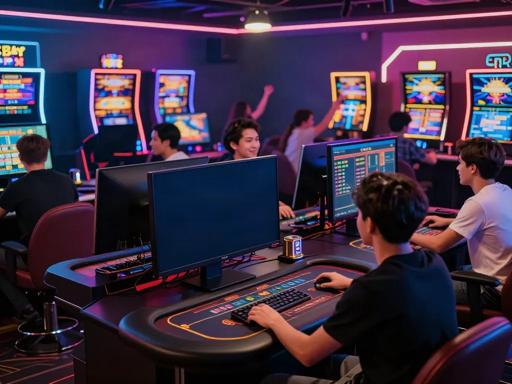 Engaging gaming scene at https://nbet.page/ showcasing diverse players enjoying online casino games.