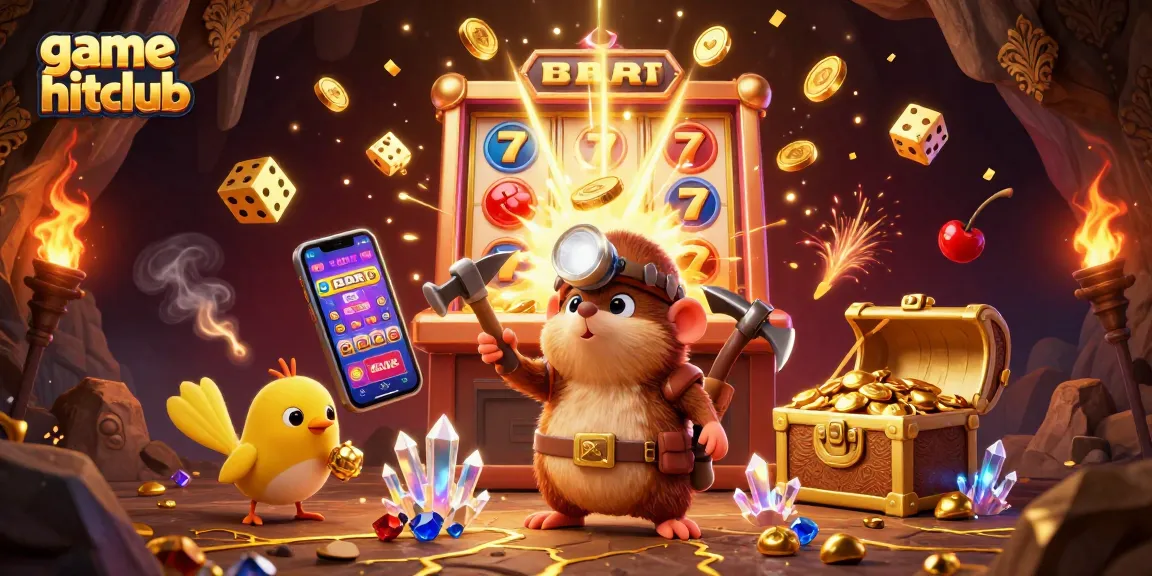 Spin and win with game hitclub in this vibrant illustration showcasing thrilling casino elements.