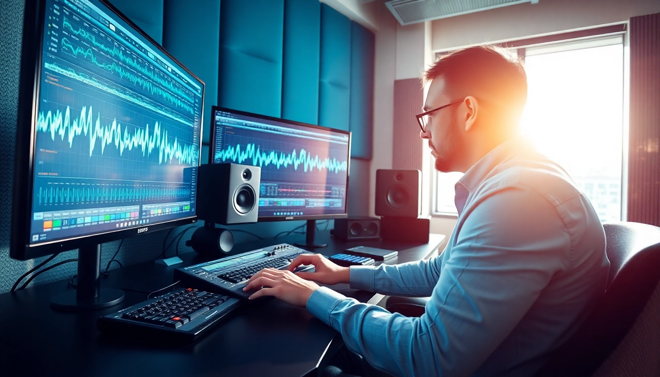 Enhance your sound with online mastering in a professional audio studio setup.