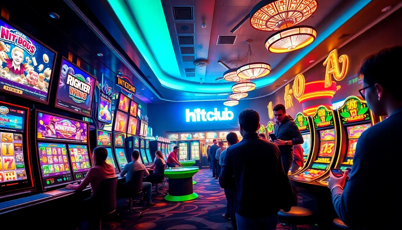 Hitclub gaming experience: players enjoying vibrant online casino games.