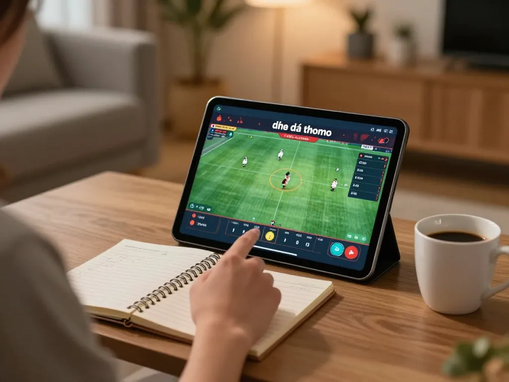 Watch đá gà thomo live on a tablet while managing betting strategies from home.