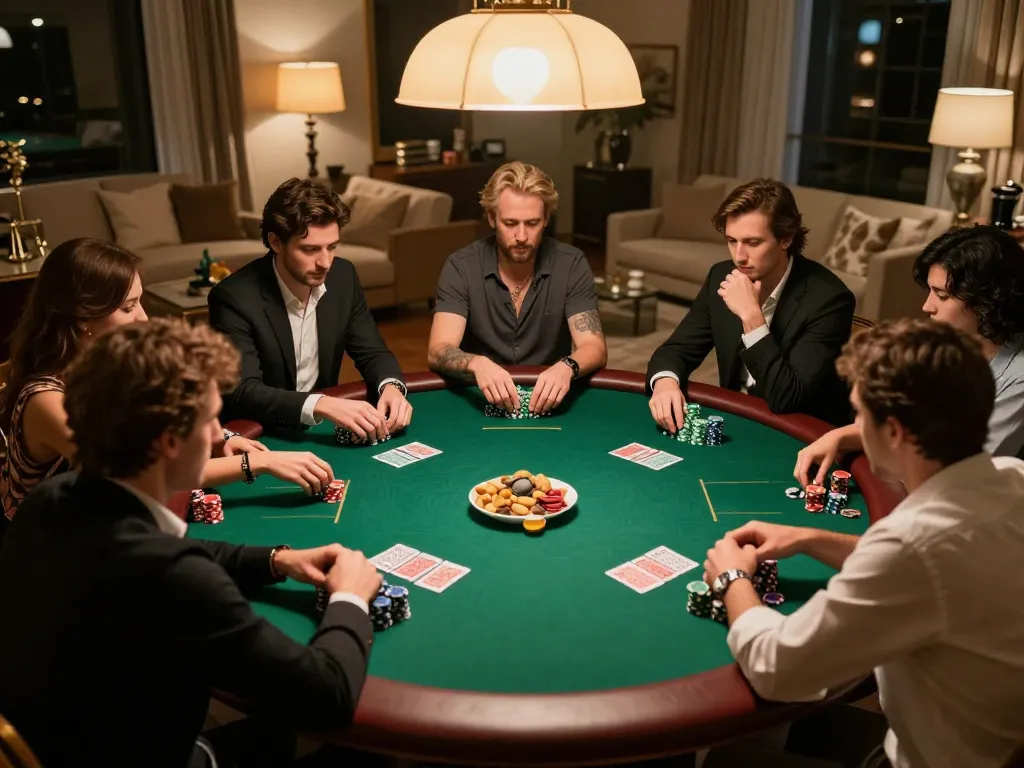 Intense poker gameplay scene with players demonstrating strategy and fun at Surebetsg game night.