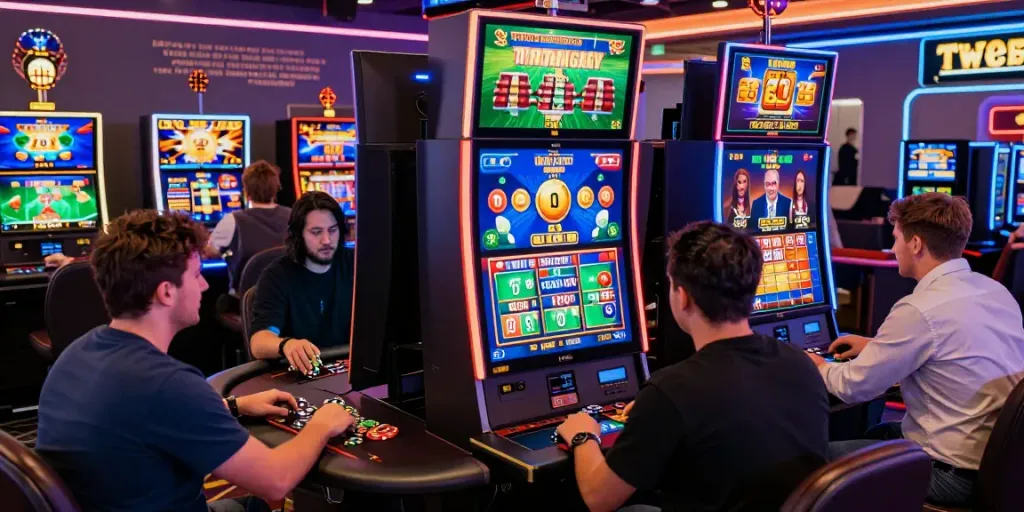 Exciting online gaming experience at 1da88.it.com featuring diverse players enjoying casino games in a vibrant setting.
