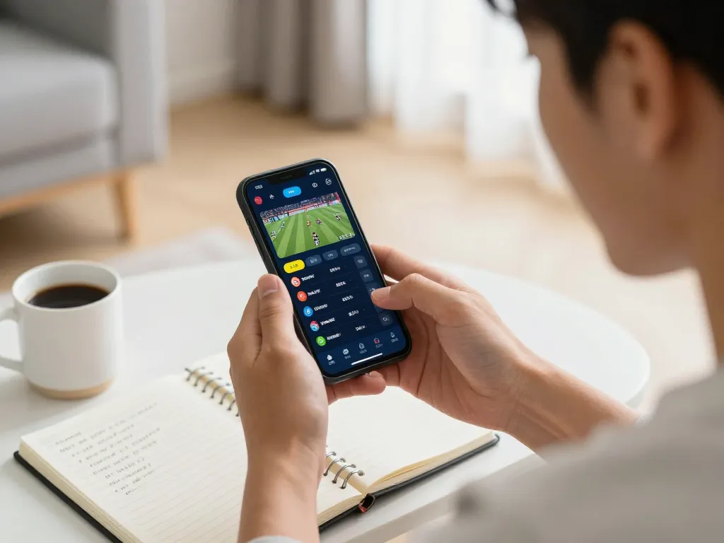 Engaging sports betting experience at home with llwin3 on smartphone while reviewing strategies