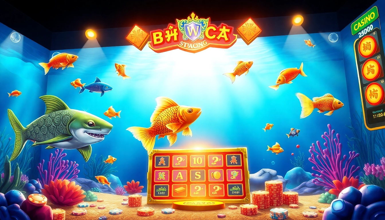 Action-packed bắn cá đổi thưởng online gameplay, showcasing vibrant sea life and exciting betting features.