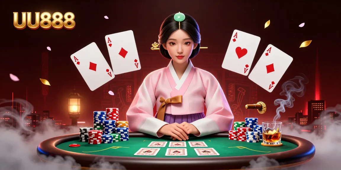 Experience the excitement of UU888 with vibrant 3D casino elements featuring poker, rich decorations, and lively gameplay.