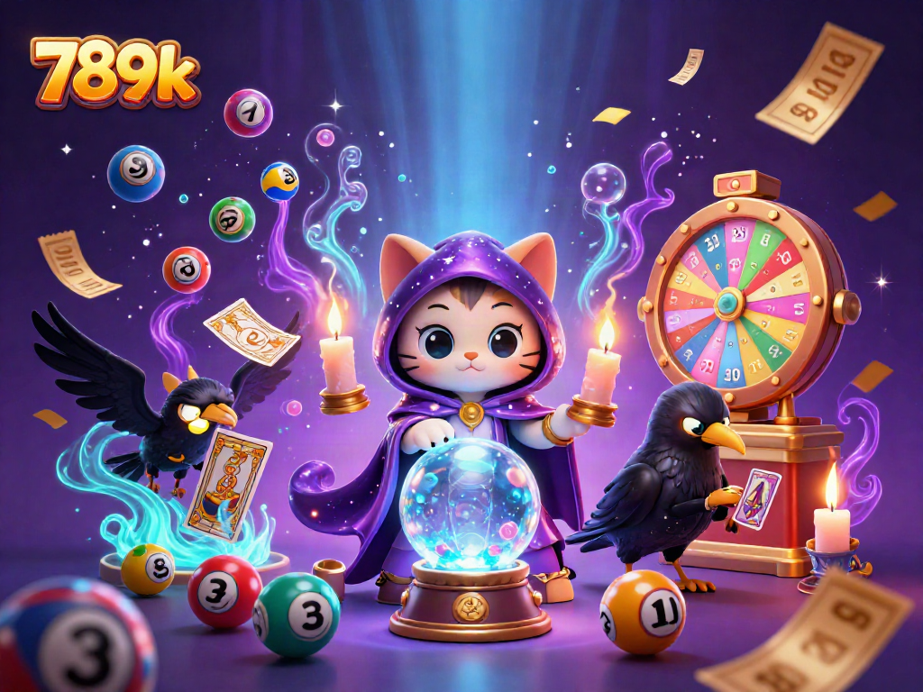 Engage with 789k casino vibes through mystical cats and vibrant lottery elements.
