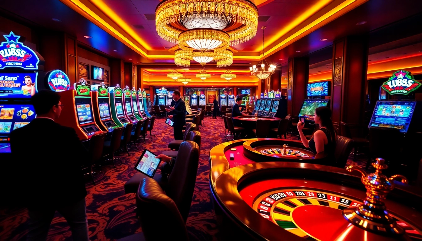 Players engaging in thrilling gaming action at u888 with vibrant slots and poker tables.