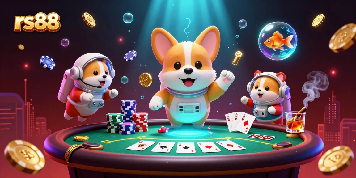 Experience gaming excitement at rs88 with a lively 3D casino scene featuring interactive elements and vibrant characters.