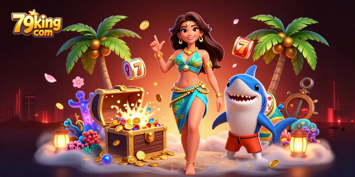Win big at 79king com with a vibrant, dynamic casino-themed illustration showcasing excitement and adventure.