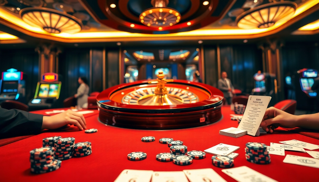 Experience the thrill of gaming at 98win with luxurious casino tables and excited players.