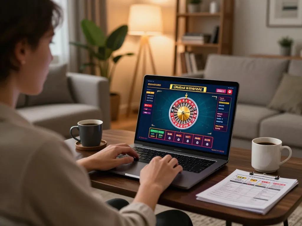 Engaging online gaming scene at lucky88mobi with roulette action and cozy atmosphere.