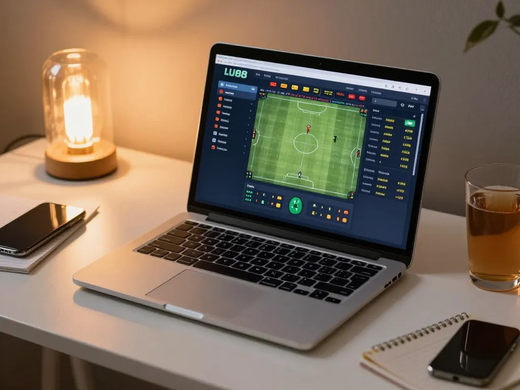 Engaging sports betting action with LU88 highlighted on the screen, illustrating a strategic online gambling experience