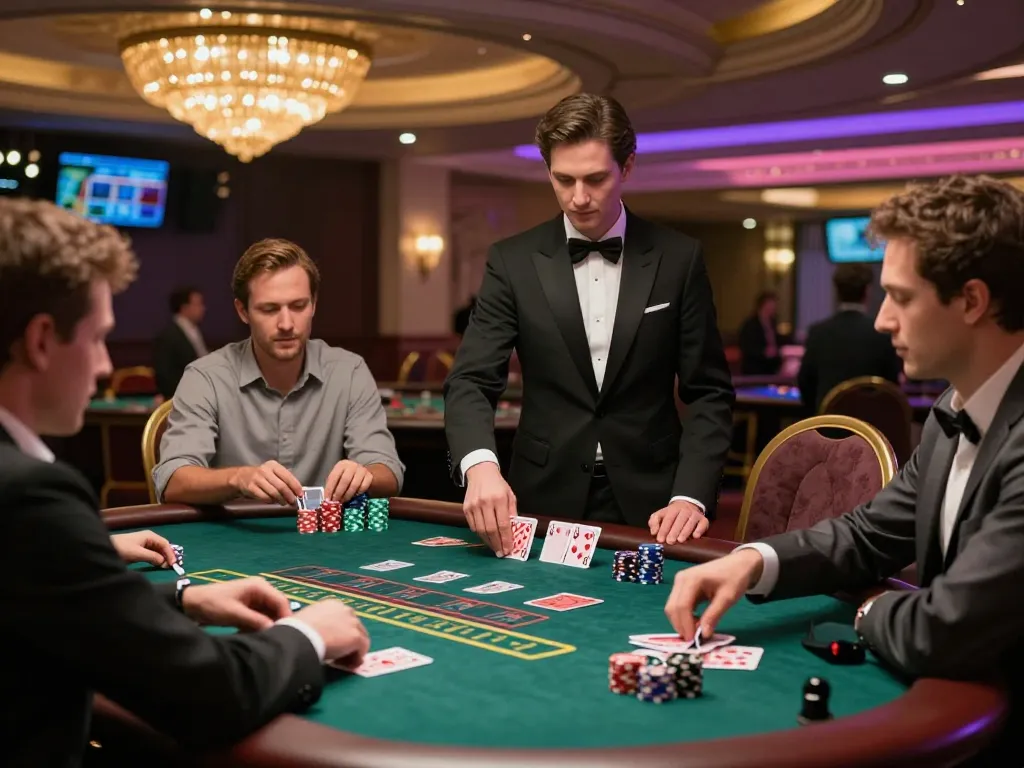 Dynamic blackjack gameplay scene highlighting strategy at 78winbiz.