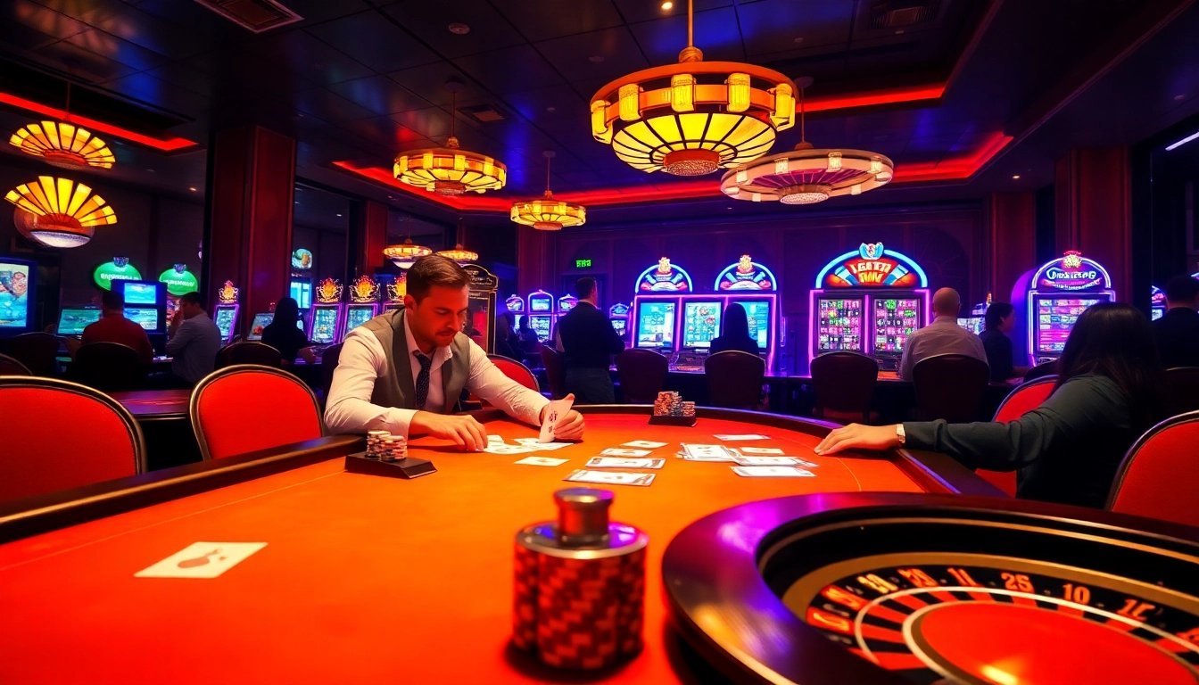 Experience high-stakes poker at https://debet13.com/ with vibrant casino scenes and thrilling action.