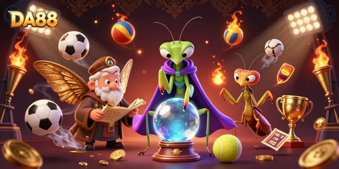 Engage in DA88 sports betting with vibrant 3D characters amid dynamic gambling elements.