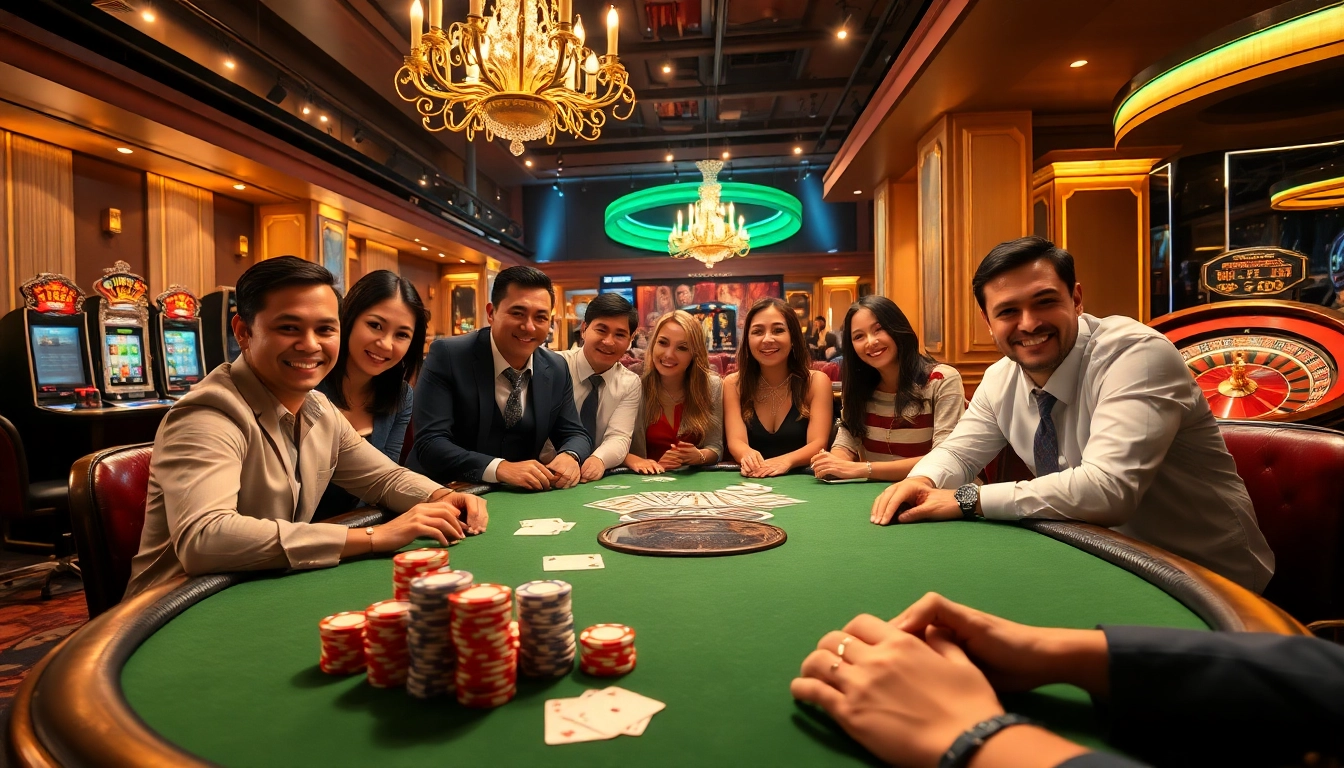 Experience thrilling poker games at https://9bet41.com/ with luxury setting and enthusiastic players celebrating their wins.