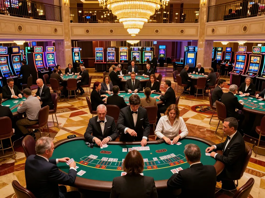 Players enjoying blackjack at the casino floor while focusing on winning strategies with Go 88.