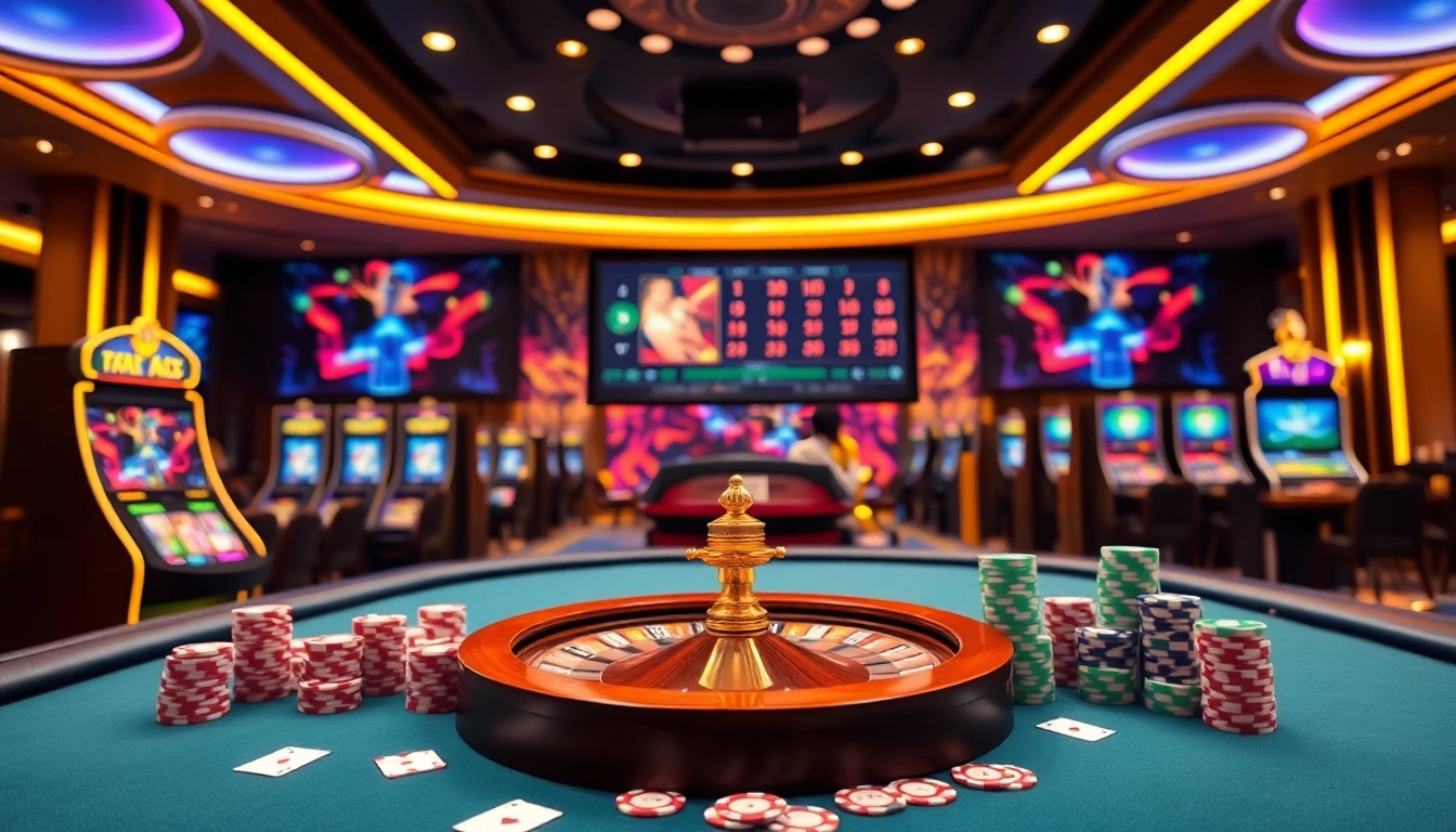 Experience thrilling gaming action at https://rr99.it.com/ with vibrant casino elements like slots and poker tables.
