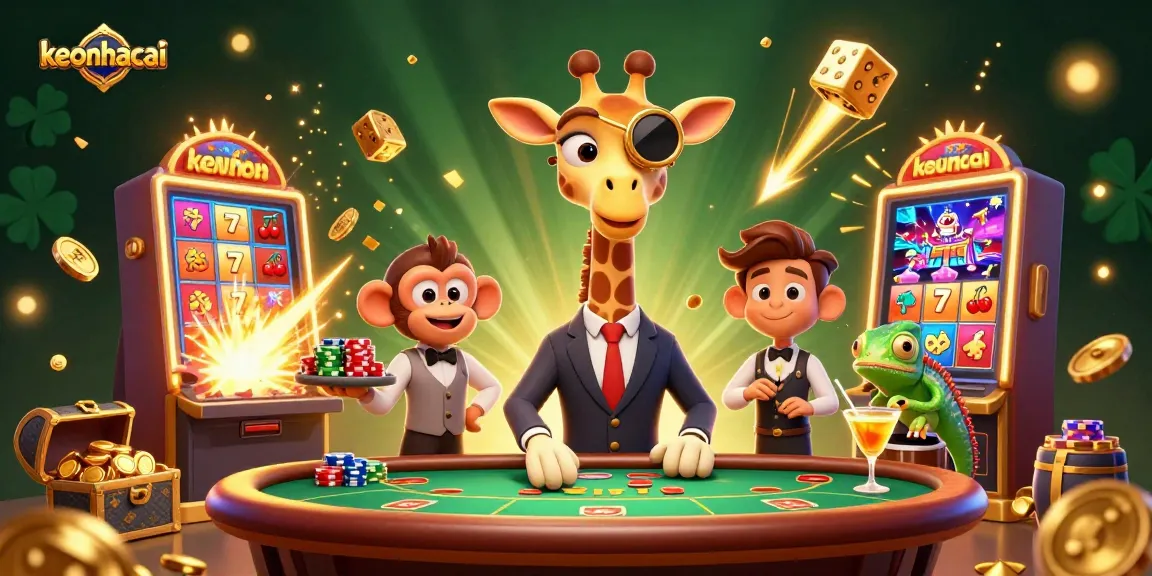 Experience the thrill of keonhacai with a lively 3D gambling scene full of excitement.
