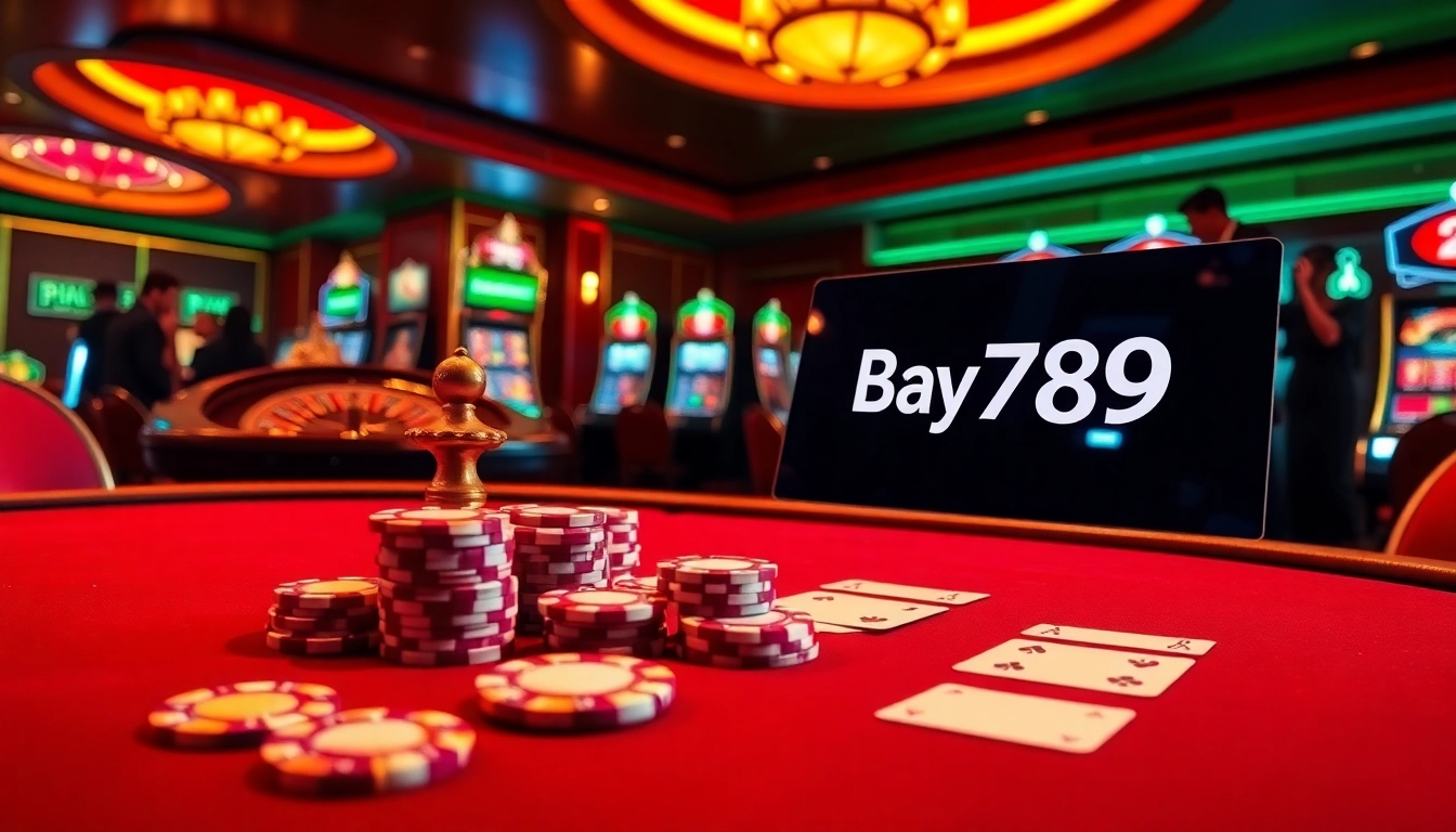 Experience thrilling gaming at Bay789 with vibrant casino tables and engaging players.