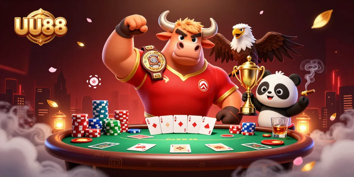 Engage in exciting gameplay at UU88 with dynamic characters and poker elements highlighting thrilling betting action.