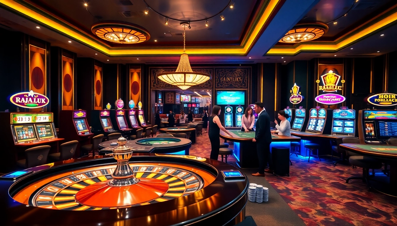 Experience the thrill of Rajaluck casino with vibrant slot machines and engaging gameplay.
