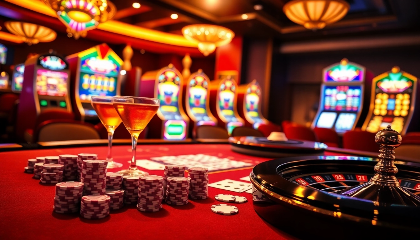 Experience the thrill of gambling at the S8 casino with vibrant tables and slot machines.