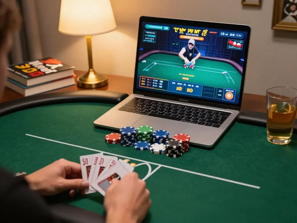 Play poker online at ph22 with strategic gameplay and engaging interface on laptop screen.