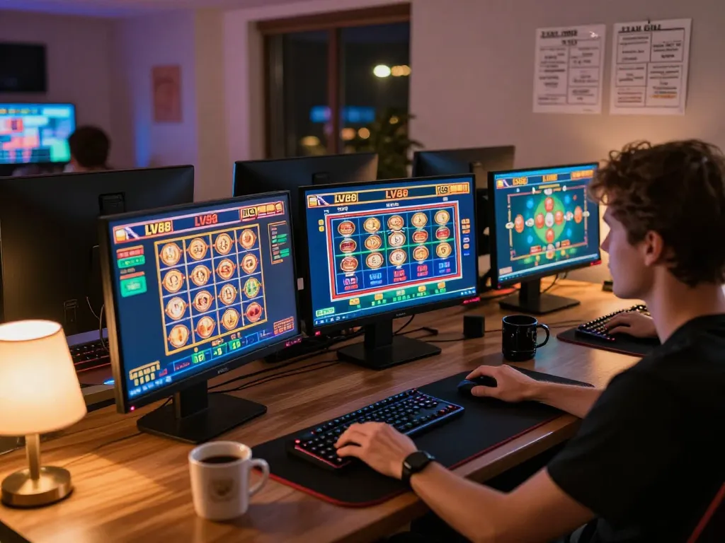 Experience an exciting gaming session at LV88 live online casino, showcasing vibrant gameplay and strategy notes.
