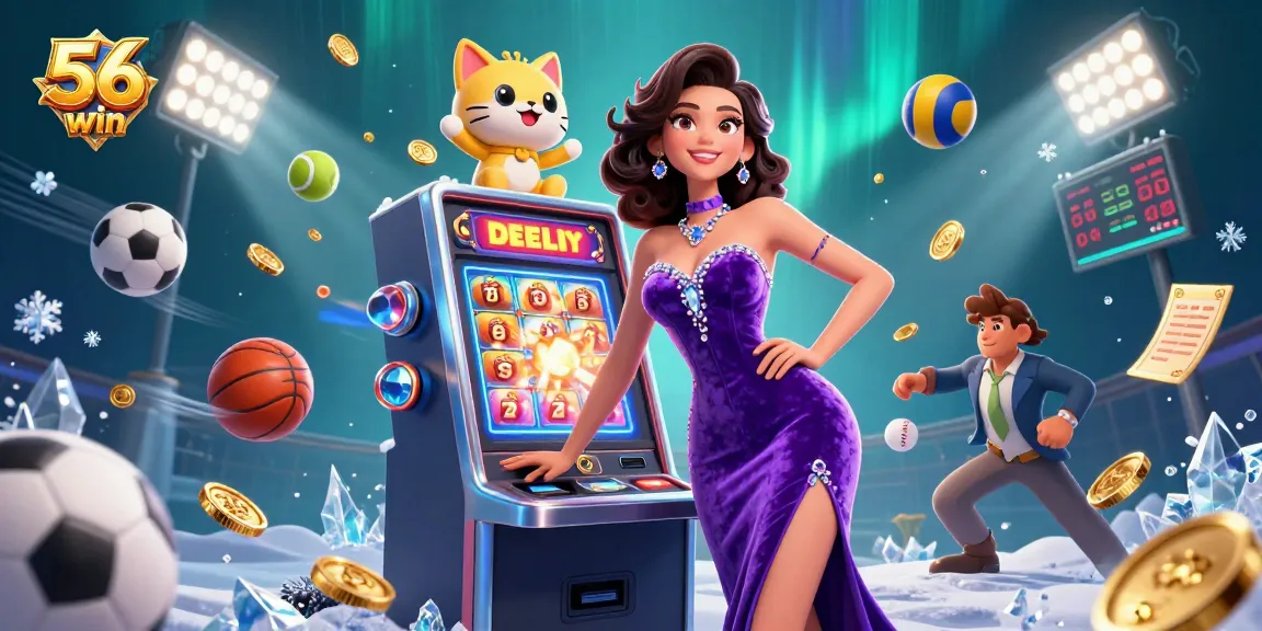 Play and win at 56 win casino with thrilling jackpot slots and vibrant game elements.